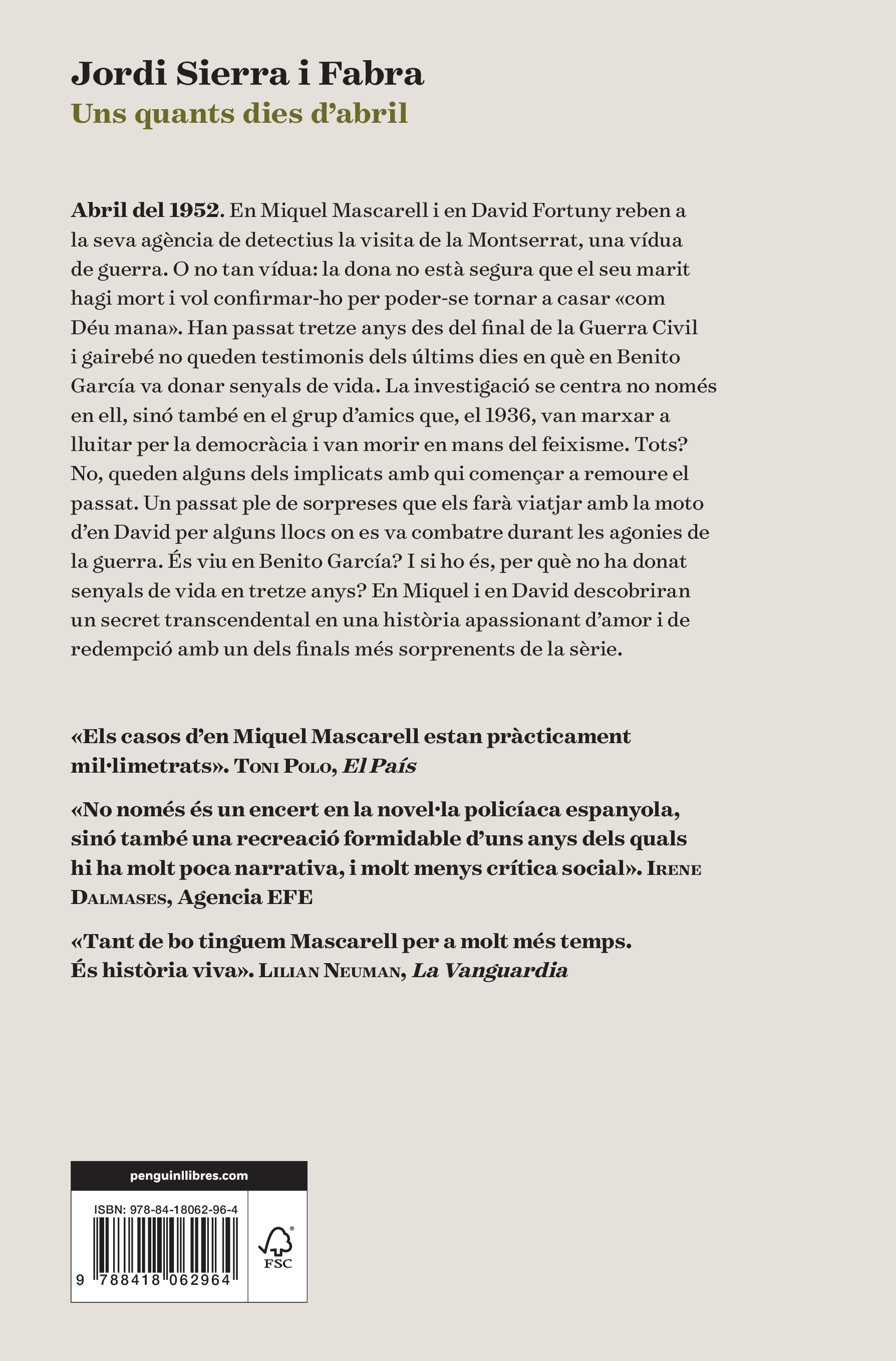 Uns quants dies d'abril (Inspector Mascarell 14): La cerca del milicià desaparegut (Capa mole) 2