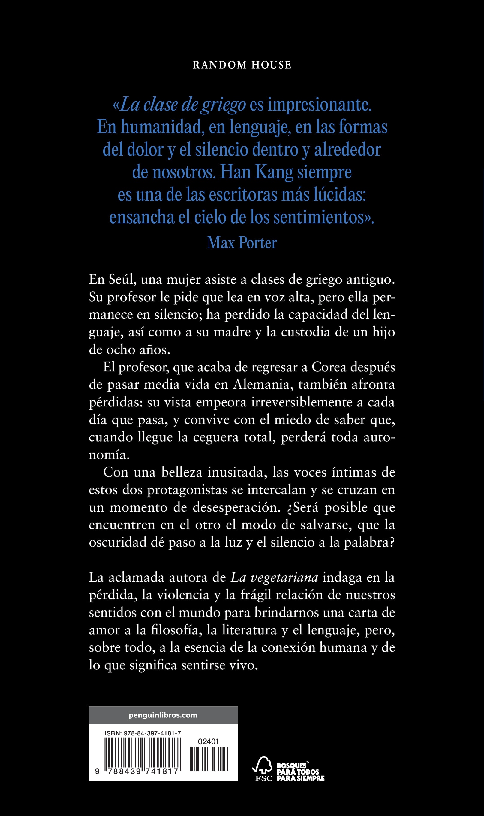 La clase de griego. Premio Nobel de Literatura 2024  (Tapa blanda) 2