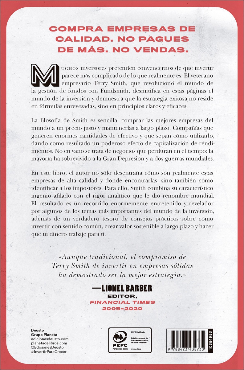 Invertir para crecer: Cómo ganar invirtiendo sólo en las mejores compañías del mundo (Capa mole com abas) 2