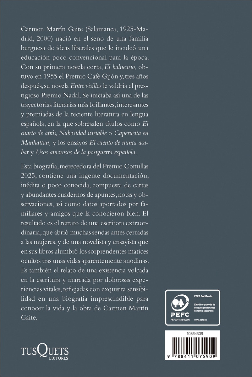 Carmen Martín Gaite: Una biografía (XXXVII Premio Comillas 2025) (Capa mole com abas) 2