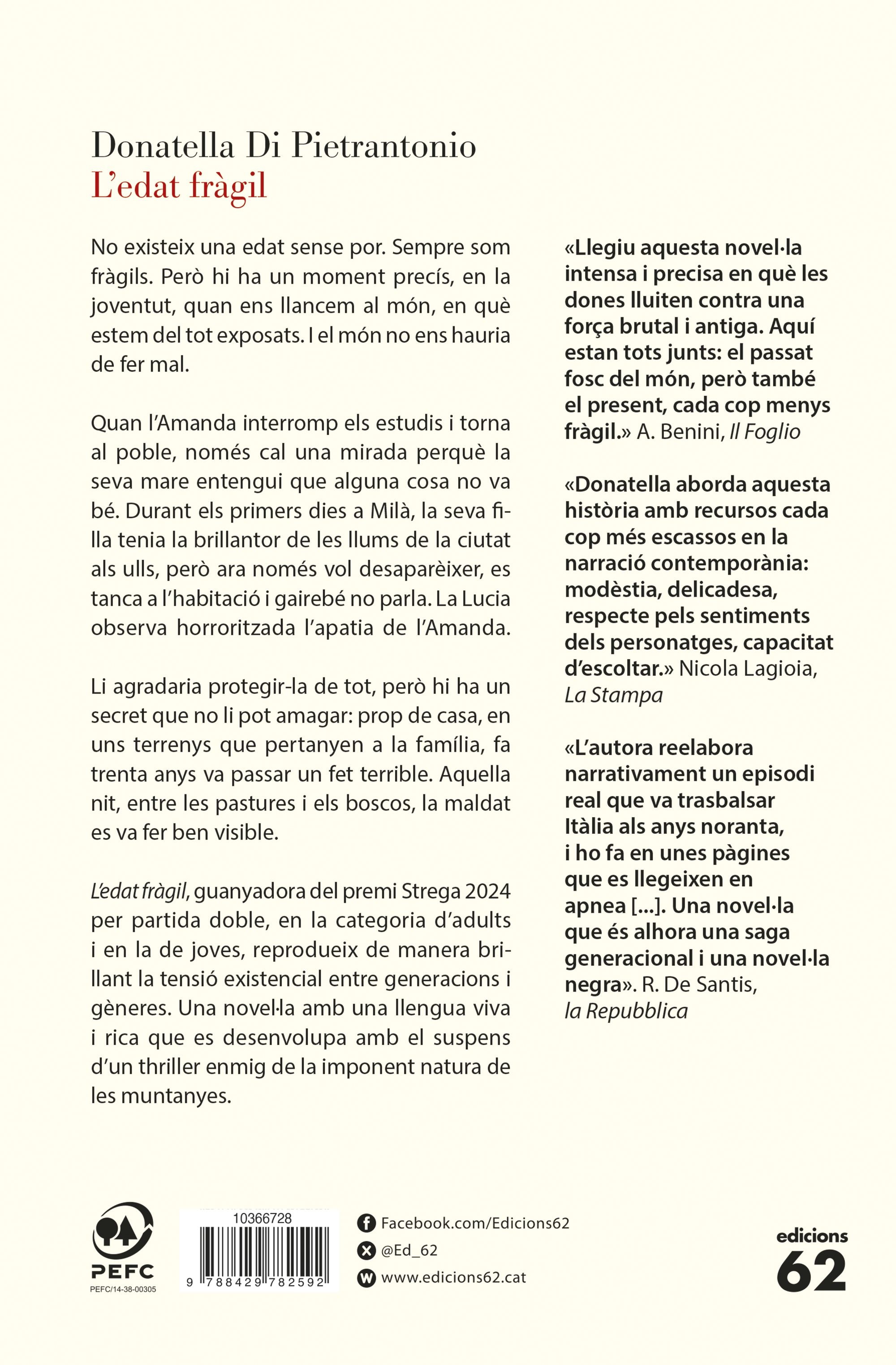 L'edat fràgil: (Premi Strega) (Capa mole com abas) 2