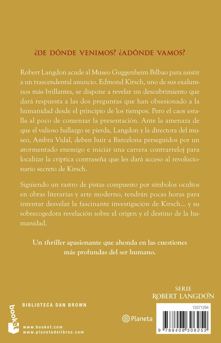 Origen: Serie Robert Langdon (Bolso) 2