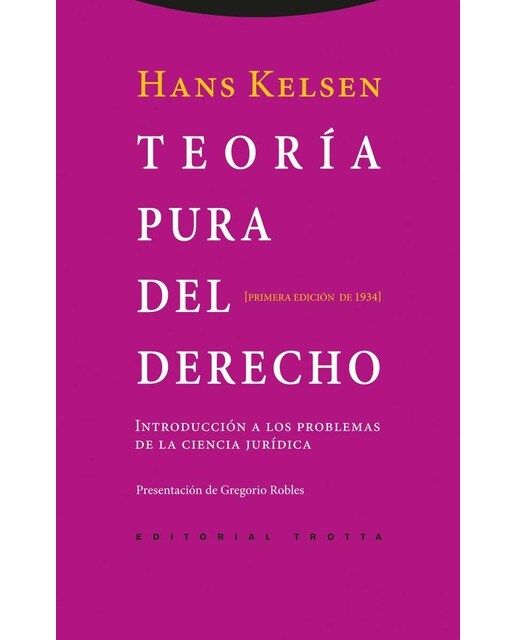 Imagem 0 de Teoría pura del derecho: Introducción a los problemas de la ciencia jurídica. Primera edición de 1934(Tapa blanda)