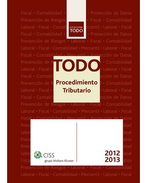 Imagen 0 de TODO Procedimiento Tributario 2012-2013 (Tapa blanda)