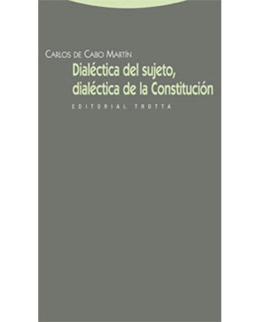 Dialéctica del sujeto, dialéctica de la constitución(Tapa blanda) 1