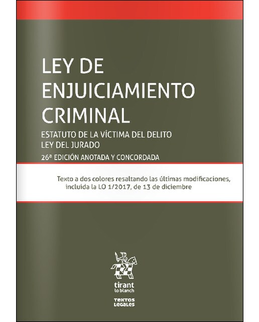 Imagem 0 de Ley De Enjuiciamiento Criminal 26ª Ed. 2018 Estatuto De La Víctima Del Delito Y Ley Del Jurado