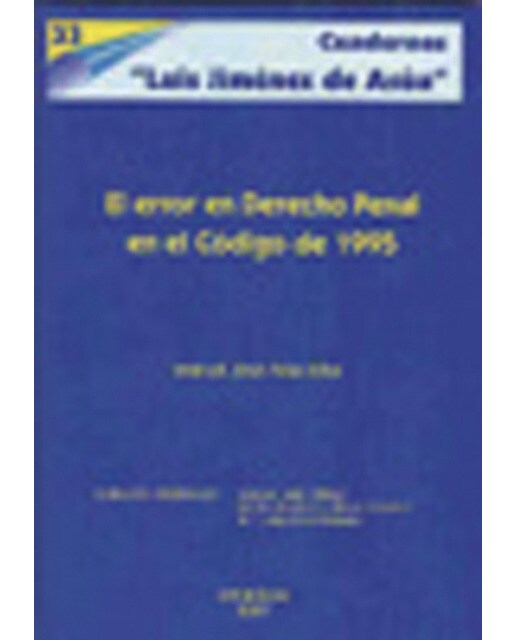 El error en Derecho Penal en el Código de 1995 (Capa mole) 1