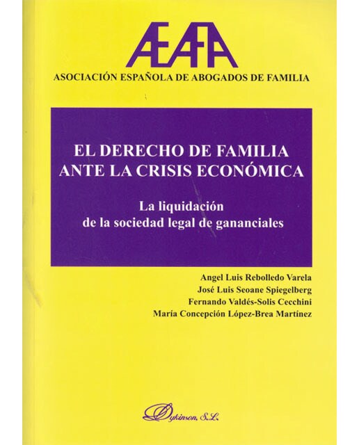 El derecho de familia ante la crisis económica. La liquidación de la sociedad de gananciales(Tapa blanda) 1
