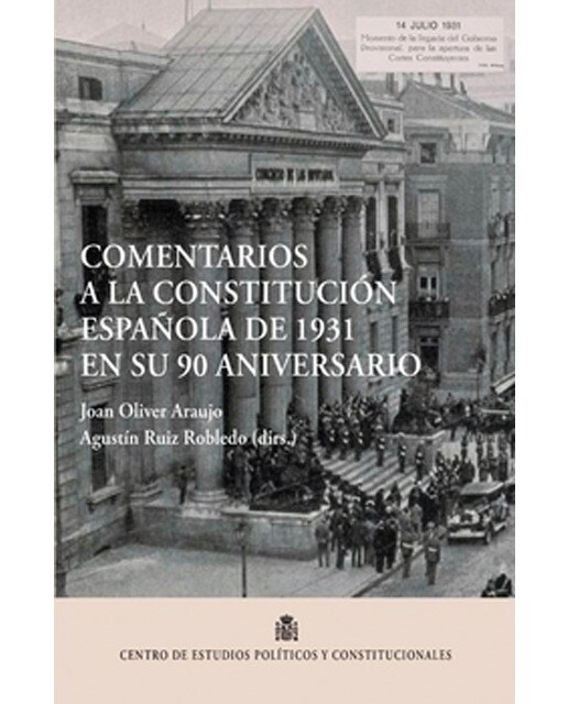 Comentarios a la Constitución Española de 1931 en su 90 aniversario (Capa mole com abas) 1