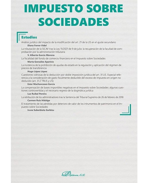 Impuesto sobre Sociedades. Monográfico Nueva Fiscalidad 2022 1