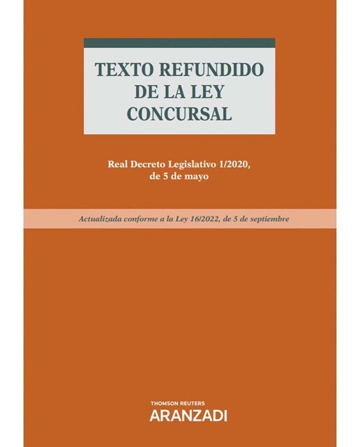 Texto refundido de la Ley Concursal (Papel + e-book): Real Decreto Legislativo 1/2020, de 5 de mayo 1