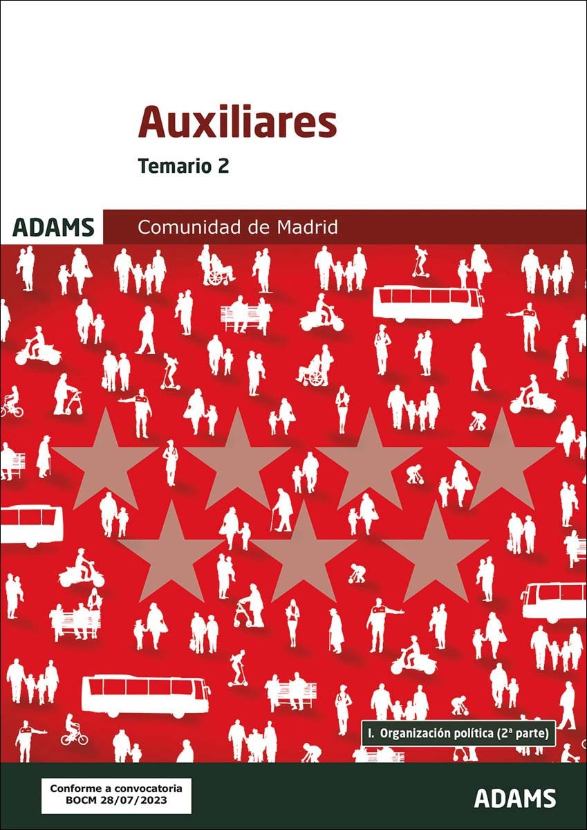 Temarios 2 Auxiliares de la Comunidad de Madrid, turno libre (Capa mole) 1