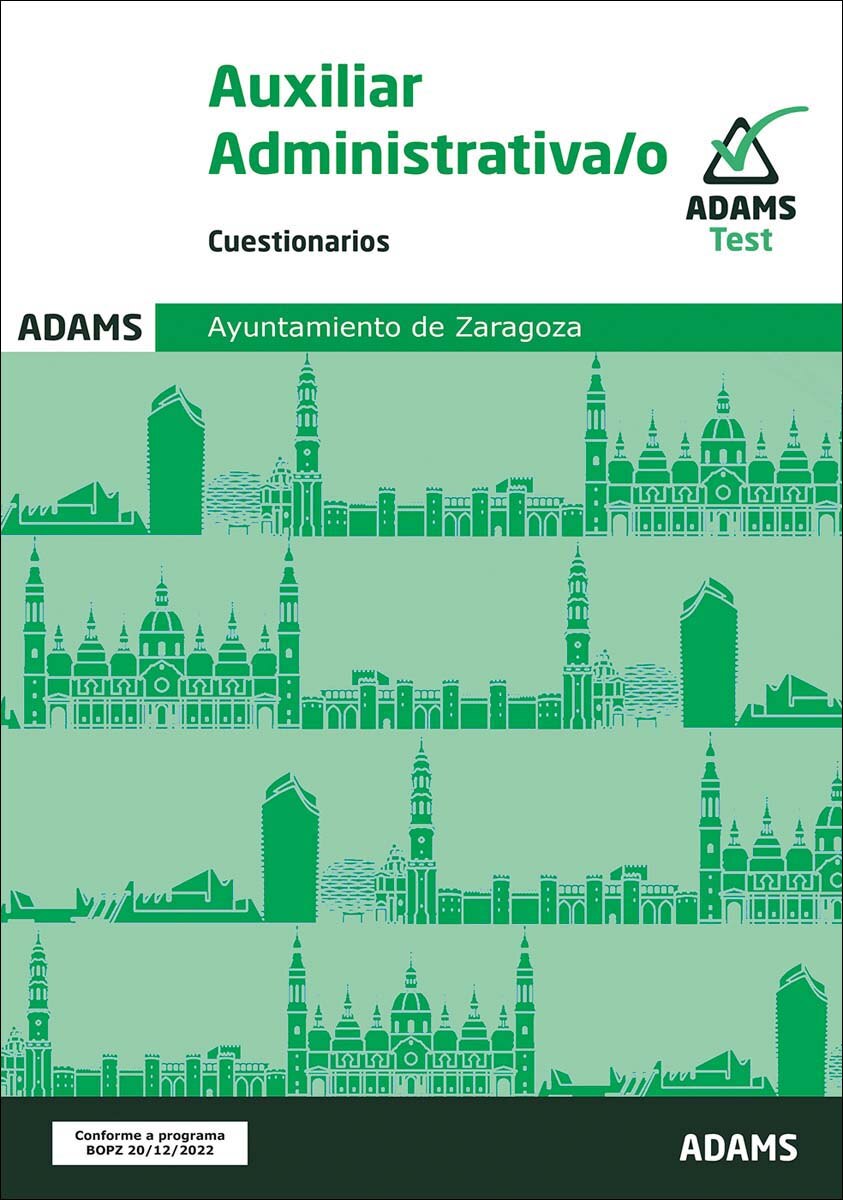 Cuestionarios Auxiliar Administrativa-o Ayuntamiento de Zaragoza (Capa mole) 1