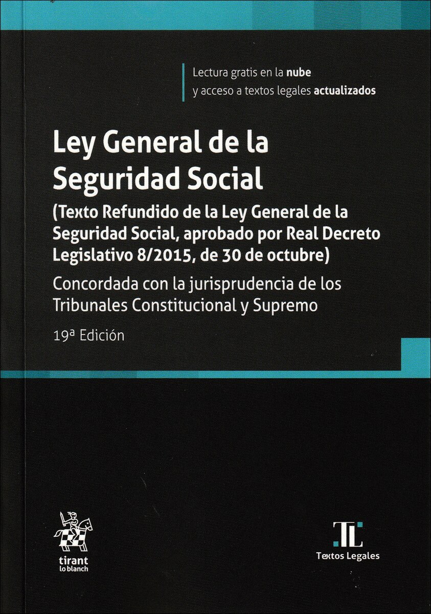 Imagem 0 de Ley General de la Seguridad Social Texto Refundido de la Ley General de la Seguridad Social 19ª Edición (Capa mole)
