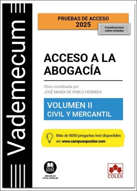 Imagem 0 de Vademecum Acceso a la abogacía. Volumen II. Parte específica civil-mercantil: Temario desarrollado de la materia civil-mercantil del examen de acceso