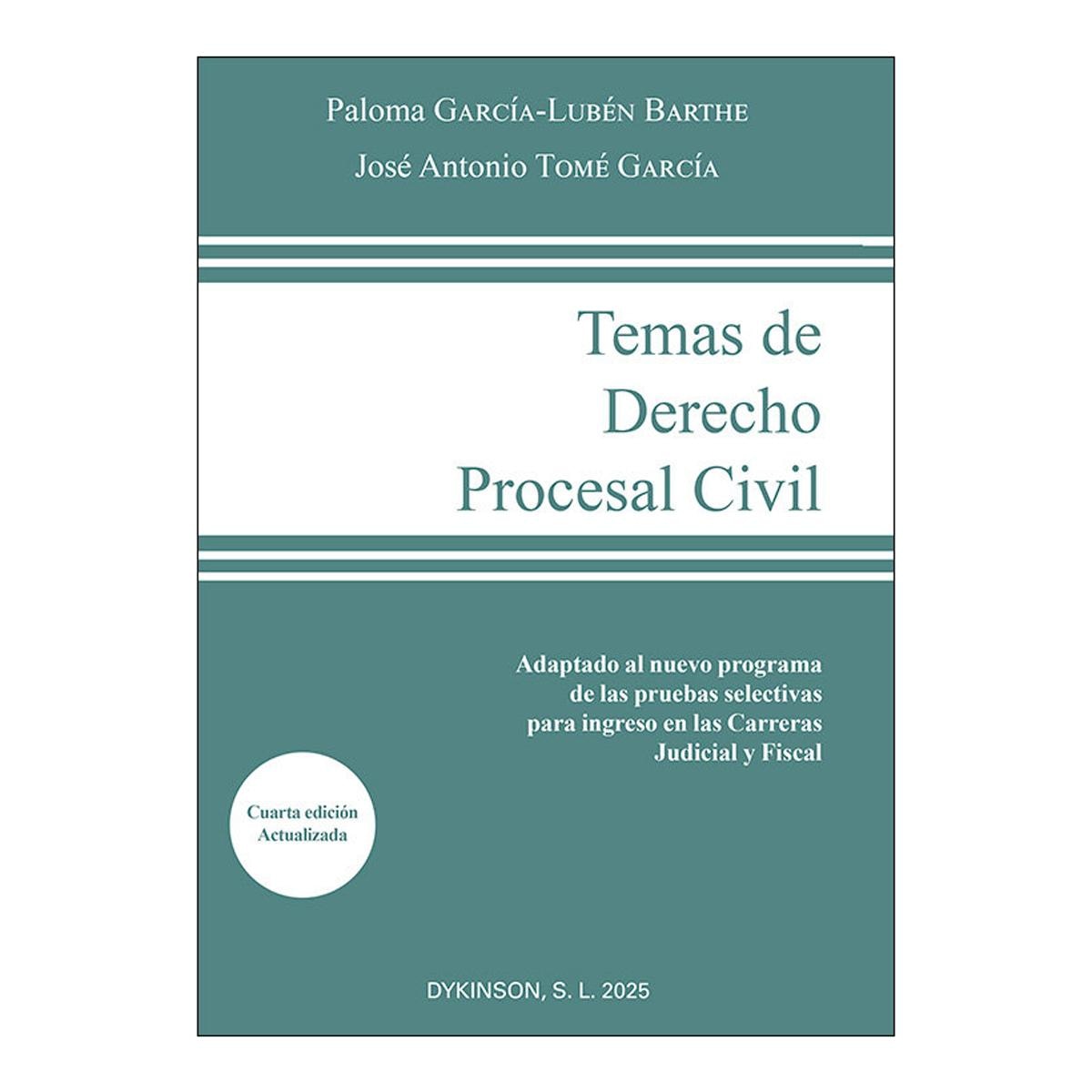 Temas de Derecho Procesal Civil: Adaptado al nuevo programa de las pruebas selectivas para ingreso en las carreras judicial y fi (Capa mole com abas) 1