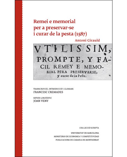 Remei E Memorial Per A Preservar-Se I Curar De La Pesta  (1587) 1