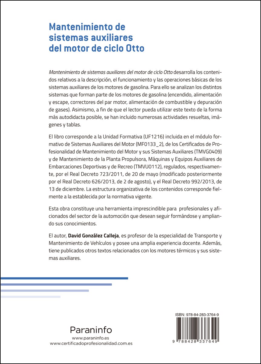 Mantenimiento de sistemas auxiliares del motor de ciclo otto(Tapa blanda) 2