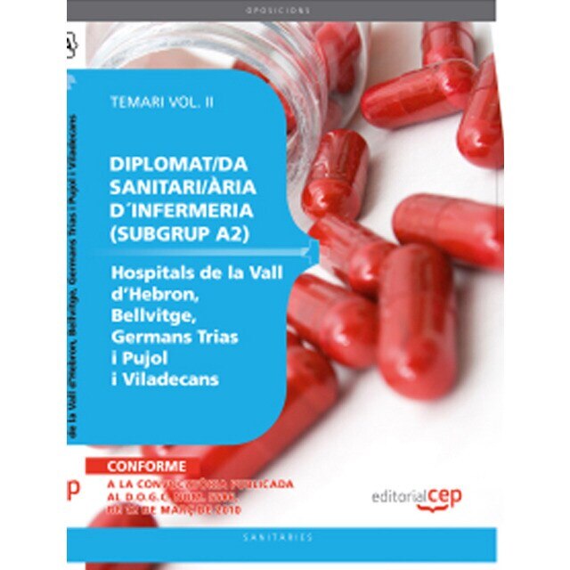 Imagem 0 de Diplomat/da sanitari/ària d¿infermeria (subgrup a2) dels hospitals de la vall d?hebron, bellvitge, germans trias i pujol i viladecans. Temari vo