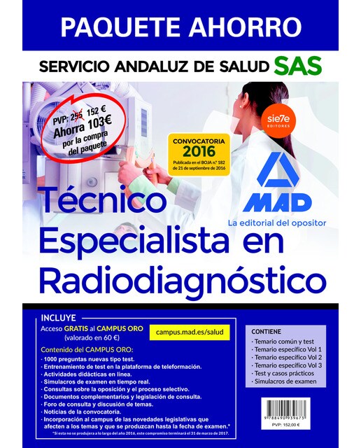 Paquete ahorro técnico radiodiagnóstico SAS