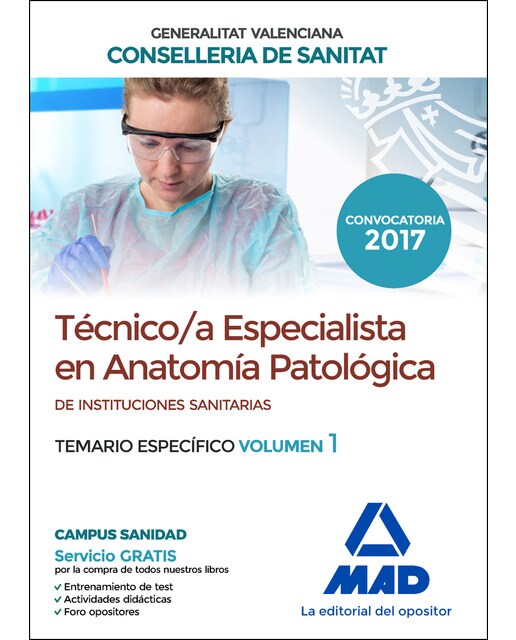 Técnico-a Especialista en Anatomía Patológica, de instituciones sanitarias de la Agencia Valenciana de Salud. Temario específico V