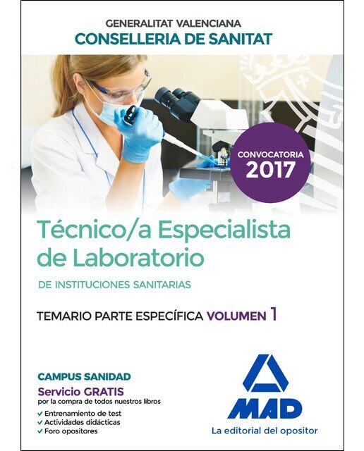 Técnico-a especialista de laboratorio de instituciones sanitarias de la conselleria de sanitat de la generalitat valenciana. Temar