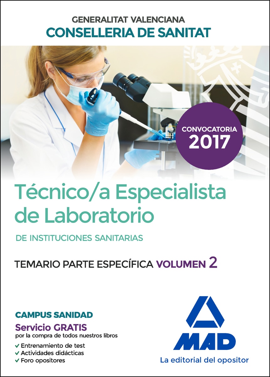 Técnico-a especialista de laboratorio de instituciones sanitarias de la conselleria de sanitat de la generalitat valenciana. Temar