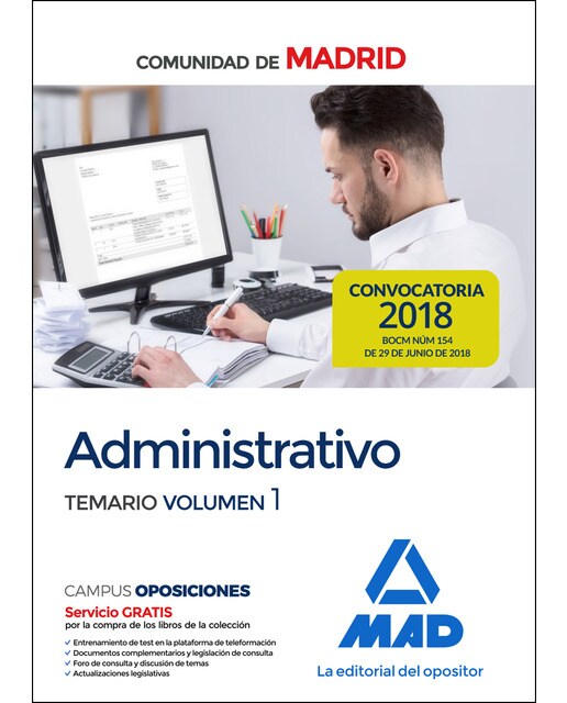 Administrativo de la comunidad de madrid. Temario volumen 1