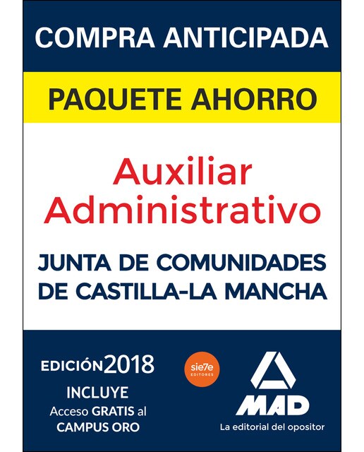 Paquete ahorro auxiliar administrativo de la junta de comunidades de castilla-la mancha. Ahorra 65 &amp;#x020ac;