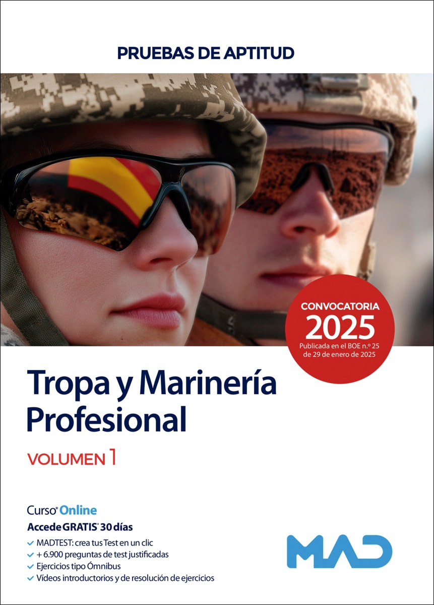 Acceso a Tropa y Marinería Profesional. Pruebas de Aptitud volumen 1. Ministerio de Defensa (Tapa blanda) 1
