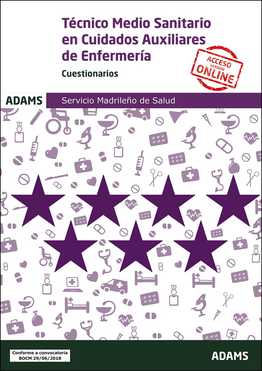 Cuestionarios técnico medio sanitario en cuidados auxiliares de enfermería servicio madrileño de salud