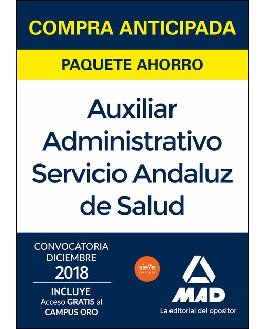 Paquete ahorro auxiliar administrativo del servicio andaluz de salud. Ahorra 101 &amp;#x020ac; incluye temario común y test; temario e