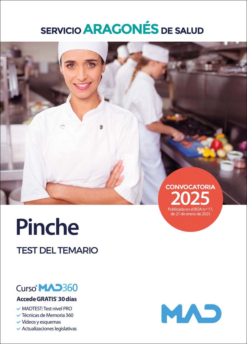 Imagen 0 de Pinche del Servicio Aragonés de Salud. Test del temario  (Tapa blanda)