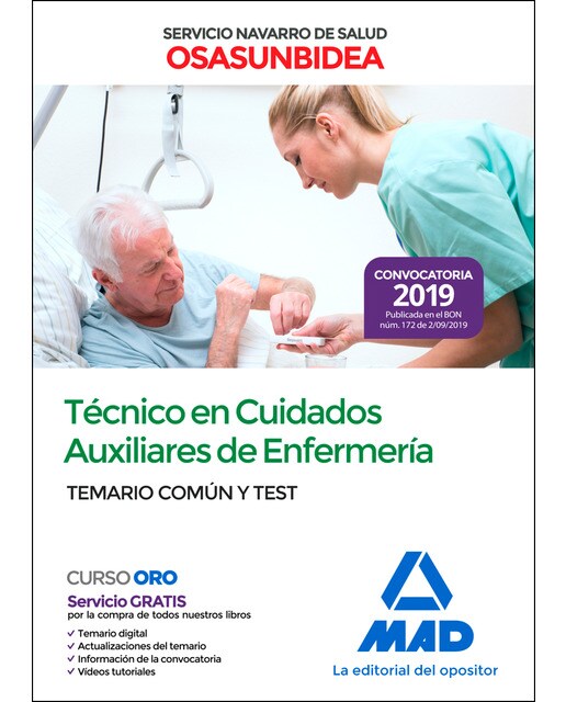 Técnico en cuidados auxiliares de enfermería del servicio navarro de salud-osasunbidea. Temario común y test