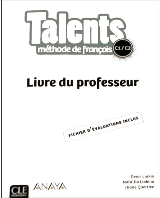 Talents, livre de professeur c1/c2 1