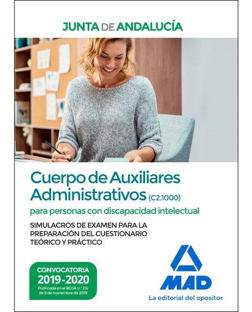 Cuerpo de auxiliares administrativos de la junta de andalucía para personas con discapacidad intelectual. Simulacros de