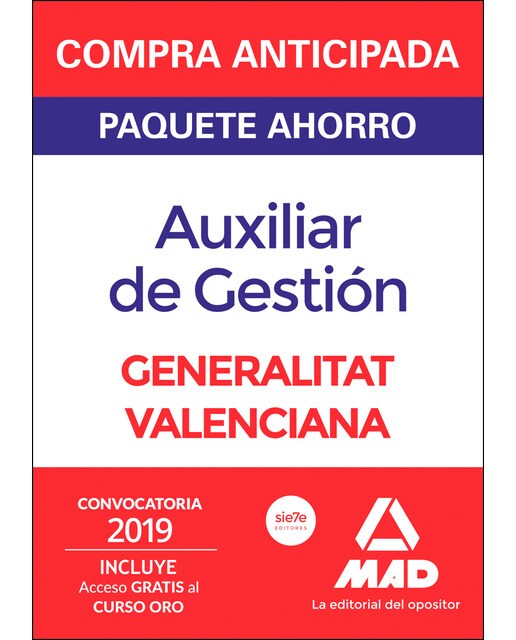 Paquete ahorro auxiliar de gestión de la generalitat valenciana. Ahorra 54 &amp;#x020ac;
