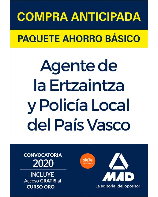 Paquete ahorro básico ertzaintza y policía local del país vasco. Ahorra 61 €