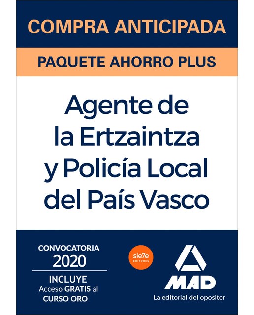Paquete ahorro plus ertzaintza y policía local del país vasco. Ahorra 74 €