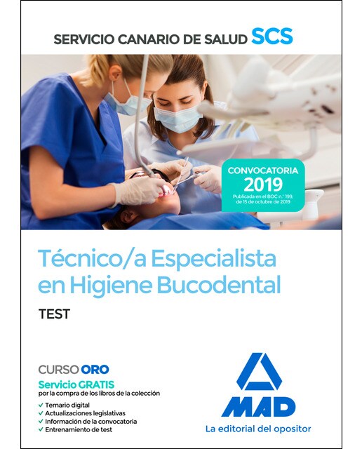 Técnico-a especialista en higiene bucodental del servicio canario de salud. Test