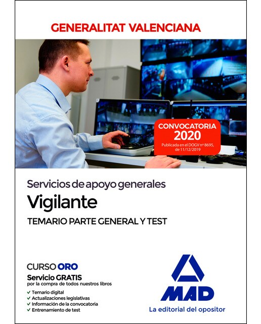 Servicios de apoyo generales de la administración de la generalitat valenciana, escala vigilante apf-01-03. Temario y test p