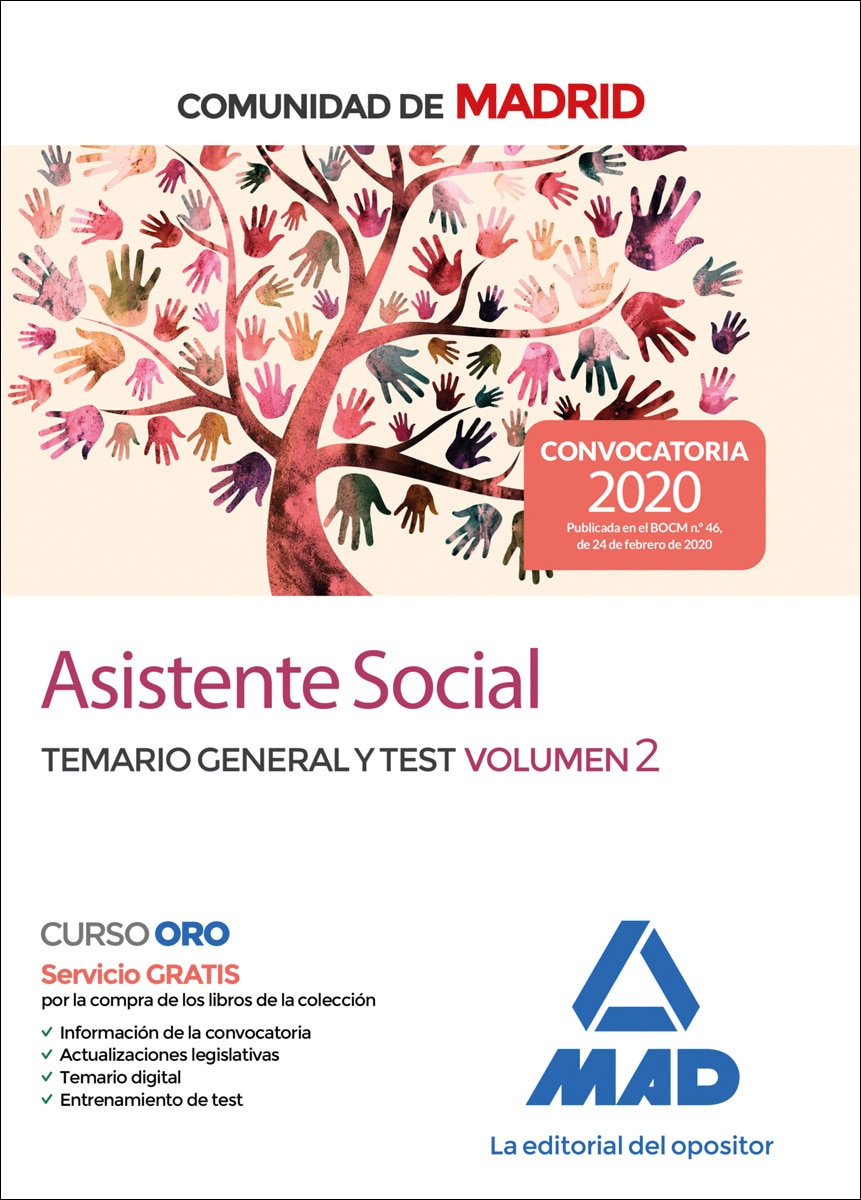 Asistente social de la comunidad de Madrid. Temario general y test volumen 2