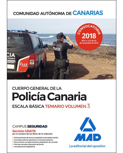 Cuerpo general de la policía canaria escala básica. Temario volumen 3