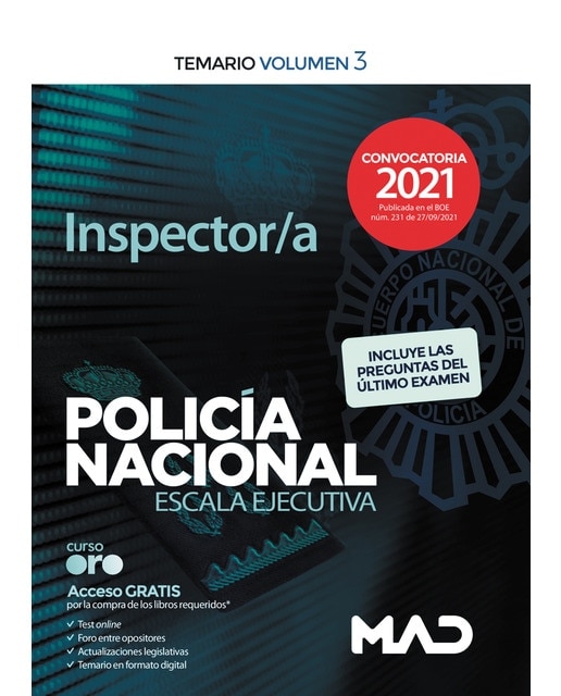 Inspector-a de Policía Nacional. Temario Volumen 3