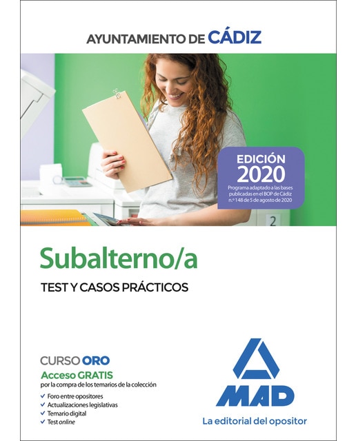 Subalterno del ayuntamiento de cádiz. Test y casos prácticos