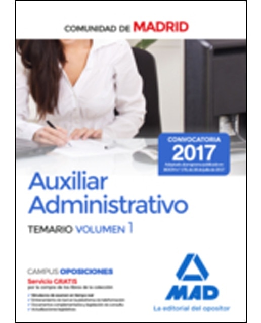 Auxiliar administrativo de la comunidad de Madrid. Temario volumen 1