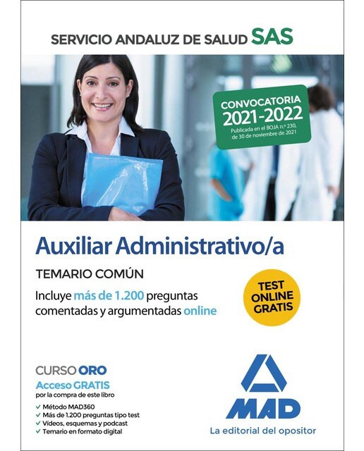 Auxiliar administrativo del servicio andaluz de salud. Temario común y test