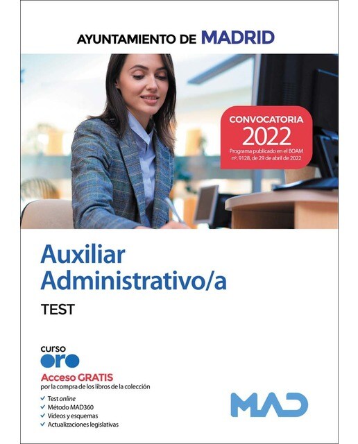 Imagen 0 de Auxiliar administrativo del ayuntamiento de madrid.Test (Tapa blanda)