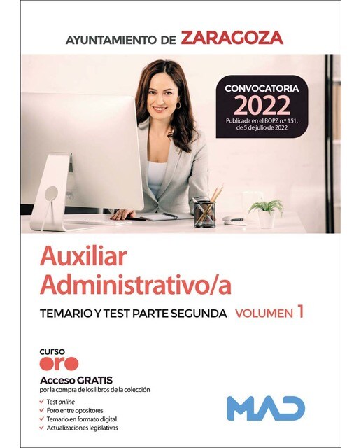Auxiliar Administrativo-a del Ayuntamiento de Zaragoza. Temario y test de la Parte segunda volumen 1
