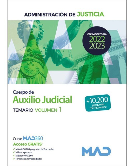 Cuerpo de Auxilio Judicial de la Administración de Justicia. Temario Volumen 1